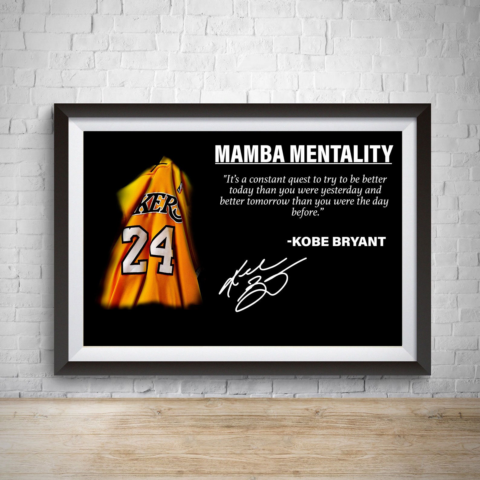 KOBE BRYANT PosterKobe Mamba Mentality Wall Decor Mamba Etsy