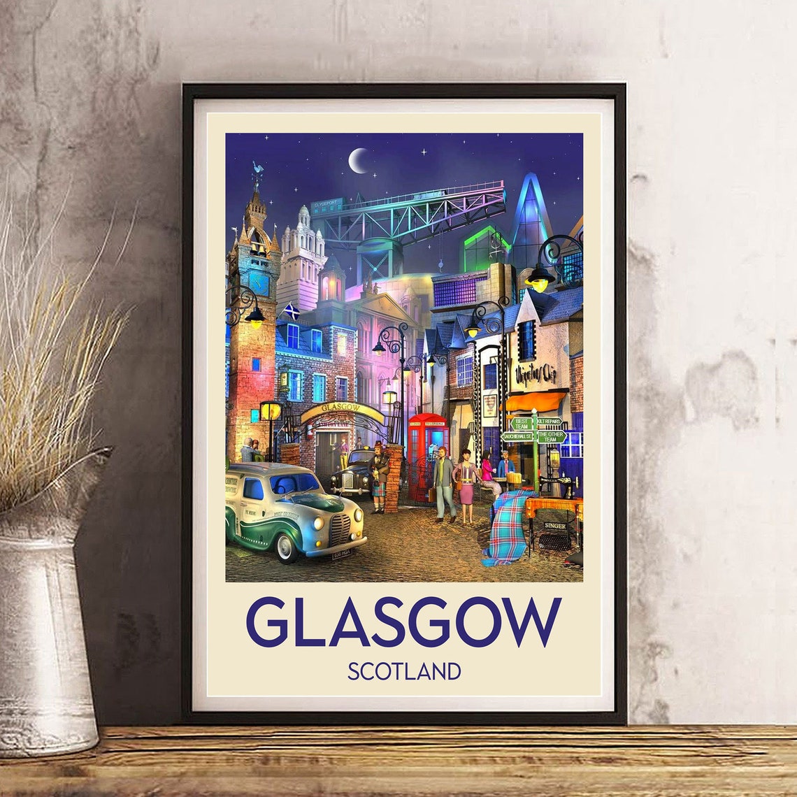 Glasgow Scotland Poster Glasgow Print Scotland Vintage Etsy