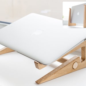 Laptop stand wood, Laptop tray, Laptop riser, ,Support ordinateur, Wood laptop stand, Gift for him, Fathers day gift