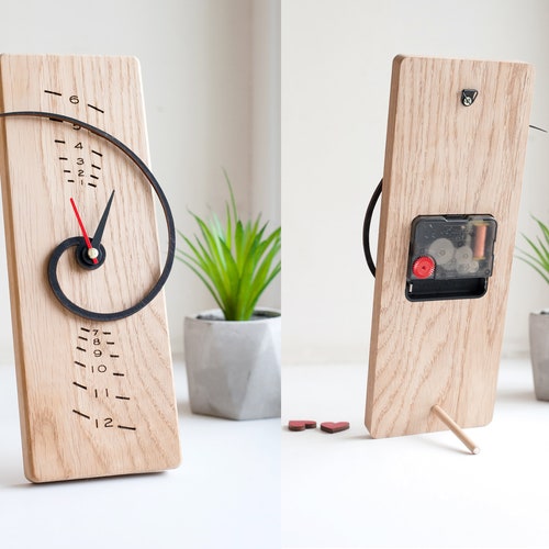 Fibonacci Clock: Unique Mathematics Desk Clock, Hardwood Engraved Dial