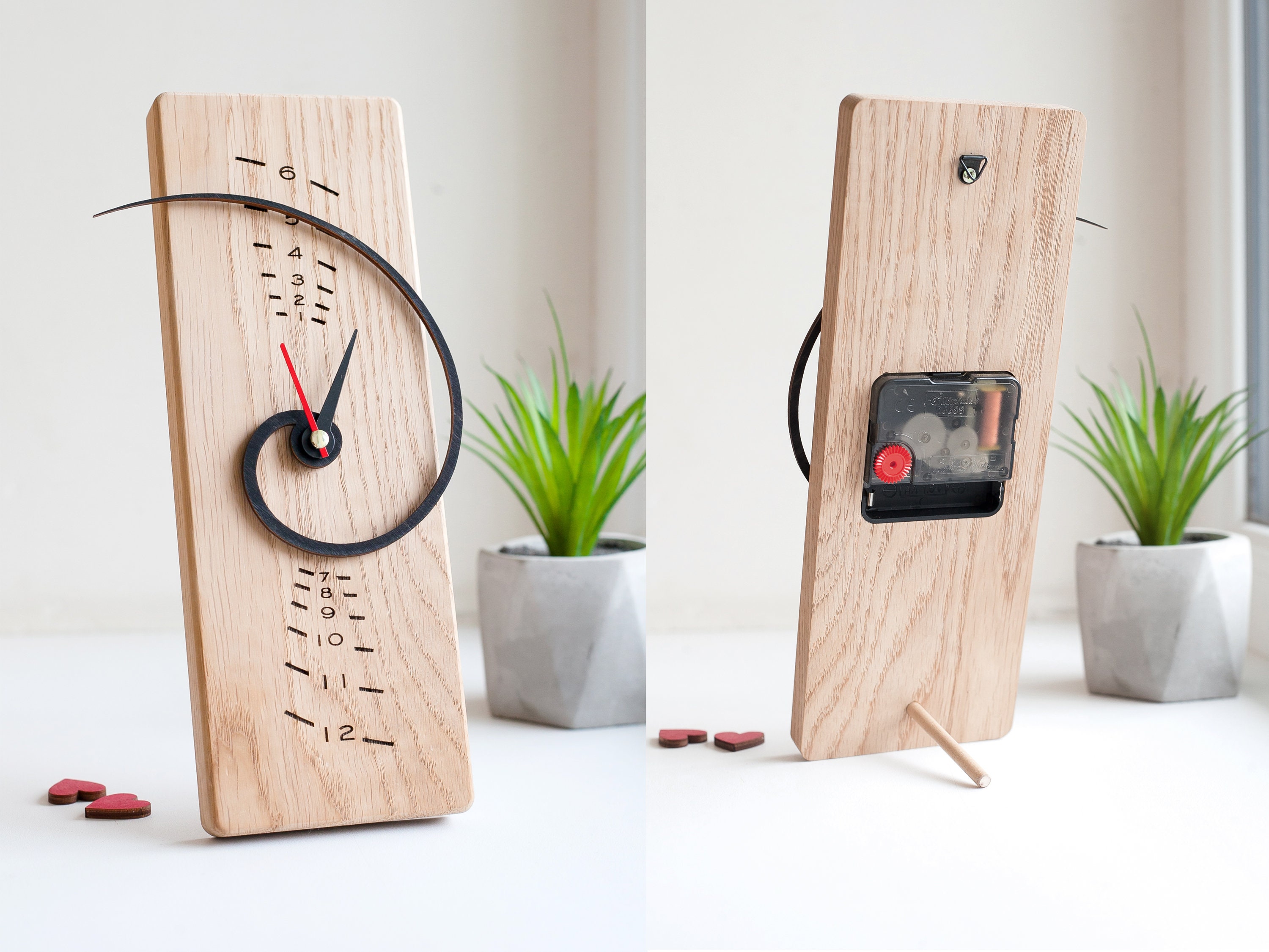 Fibonacci clock Wood clock Wall clock Wood clock desk Trippy Etsy