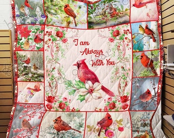 Details about   Cardinal Bird Love Never Dies Quilt Blanket Fleece Blanket