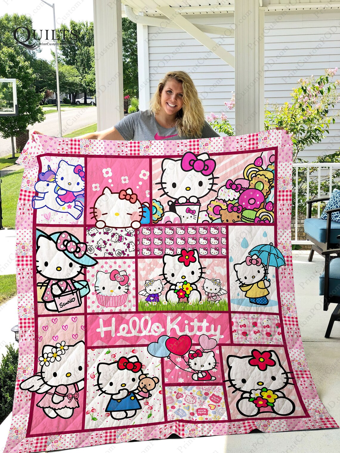 Hello Kitty All Season Quilts Blanket Super King Queen Twin Etsy
