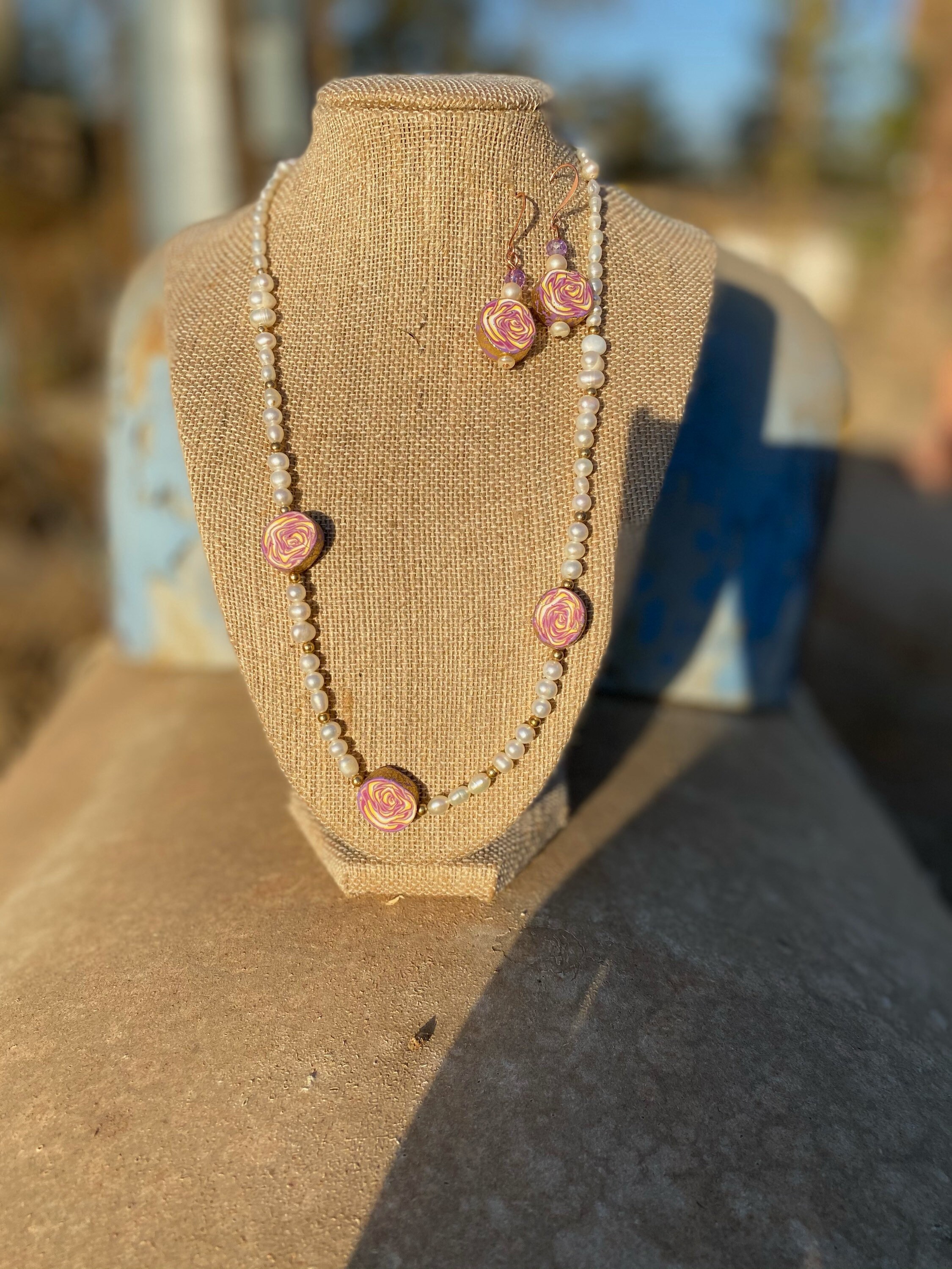 Sweat floral bead pearl set Etsy