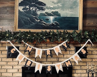 Handmade Fabric Merry Christmas Banner, Christmas Decor