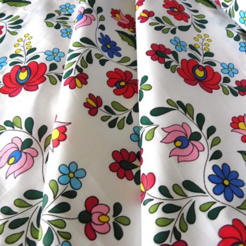 Cotton fabric Hungarian embroidery Etsy
