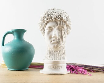 Hermes Busto Escultura Abstracta Roma Estatuas griegas antiguas Arte Mesa Moderna De moda Cara hecha a mano Decorativa Mitología antigua