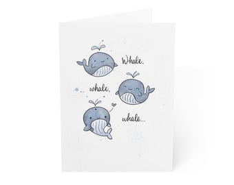 Wal Grußkarten Set - Verspieltes, Ozeanisch inspiriertes Briefpapier für alle Anlässe, Geburtstag, Babyparty, Danke, Unterwasserliebe