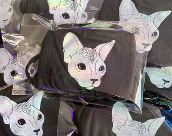 SPHYNX CAT MASK (screen printed by hand)