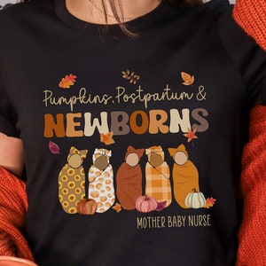 Fall Mother Baby Nurse Shirt, Postpartum Nurse, Halloween Mother Baby Nurse, MBU Shirt, Baby Nurse, Fall Baby Nurse, Mother Baby Unit