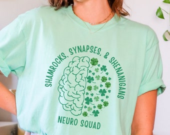 St Patricks Neuro Nurse, Neuro Nurse, Neuroscience Nurse, Neurology, Neurology Nurse, Eeg Tech, Brain Shirt, St Patricks Neuro Crew