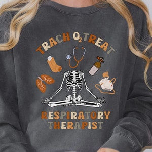 Halloween Respiratory Therapist, Respiratory Therapy Shirt, Skeleton Shirt, RRT Shirt, RT Shirt, Respiratory Therapist, Comfort Colors