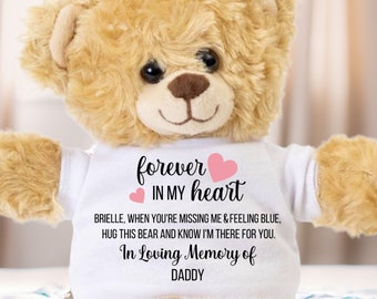 Memory Bear, Loss of Father, Memorial Bear, Kids Sympathy Gift, Sympathy Gifts, Loss of Dad, Dad Memorial Gift, Sympathy Gift Loss of Father