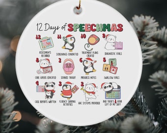 Speech Therapy Ornament, SLP Ornament, Speech Language Pathologist, 12 Days of Speechmas, Speech Therapist, Christmas SLP, Speech Ornament