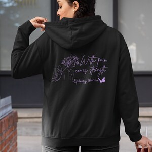 Sweat à Capuche Unisex Epilepsy Awareness - Couleur Pourpre, Message De Soutien, Tailles Adultes/jeunes, Neuf