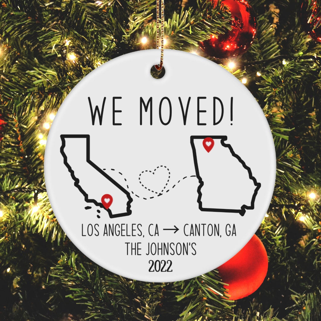 Moving Away Gift, Moving Announcement, We Moved Ornament, State