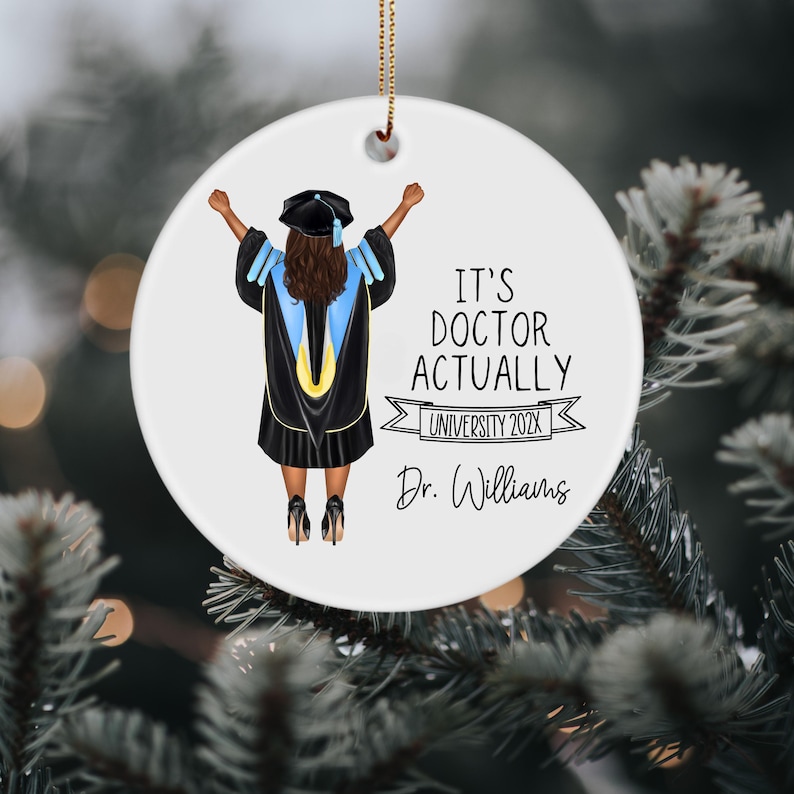 Phd Graduation Gift, Phd Graduation Ornament, Graduation Gift for Her, PhD Graduation Gifts, Custom Phd Grad Gifts, Graduation Gifts afbeelding 1