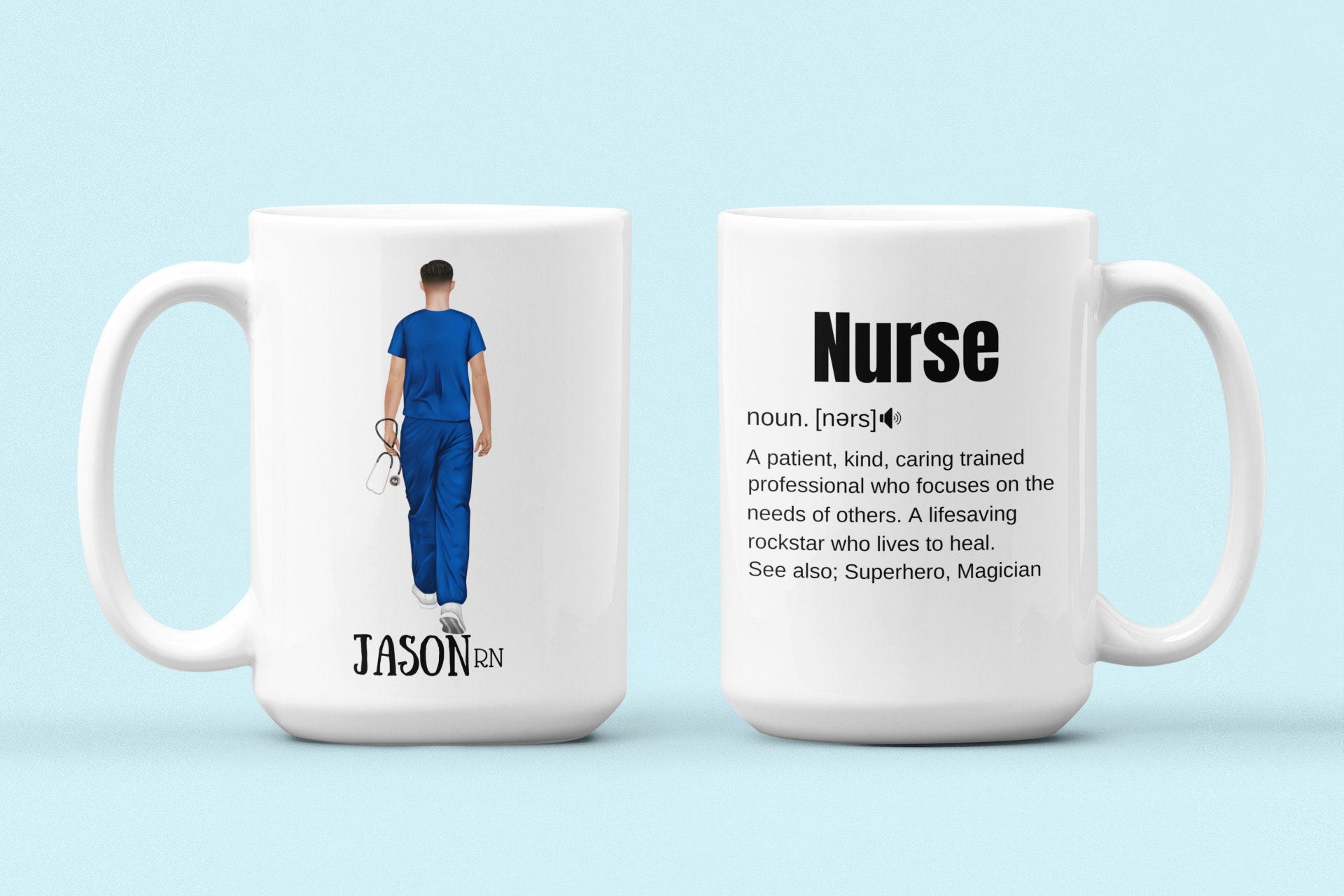 Murse Mug, Bearded Male Nurse Coffee Mugs, Funny Gifts for Men Nurses,  Gifts, Tumbler Travel Mug Beer Can Holder Cooler 