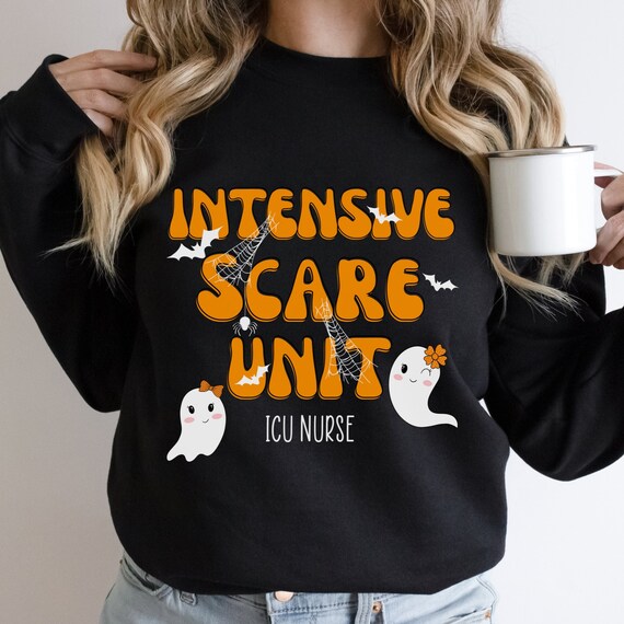 Halloween Icu Nurse, Icu Nurse Shirt, Nurse Sweater, Halloween Nurse Sweater, Nurse Crewneck, Intensive Scare Unit, Nurse Apparel