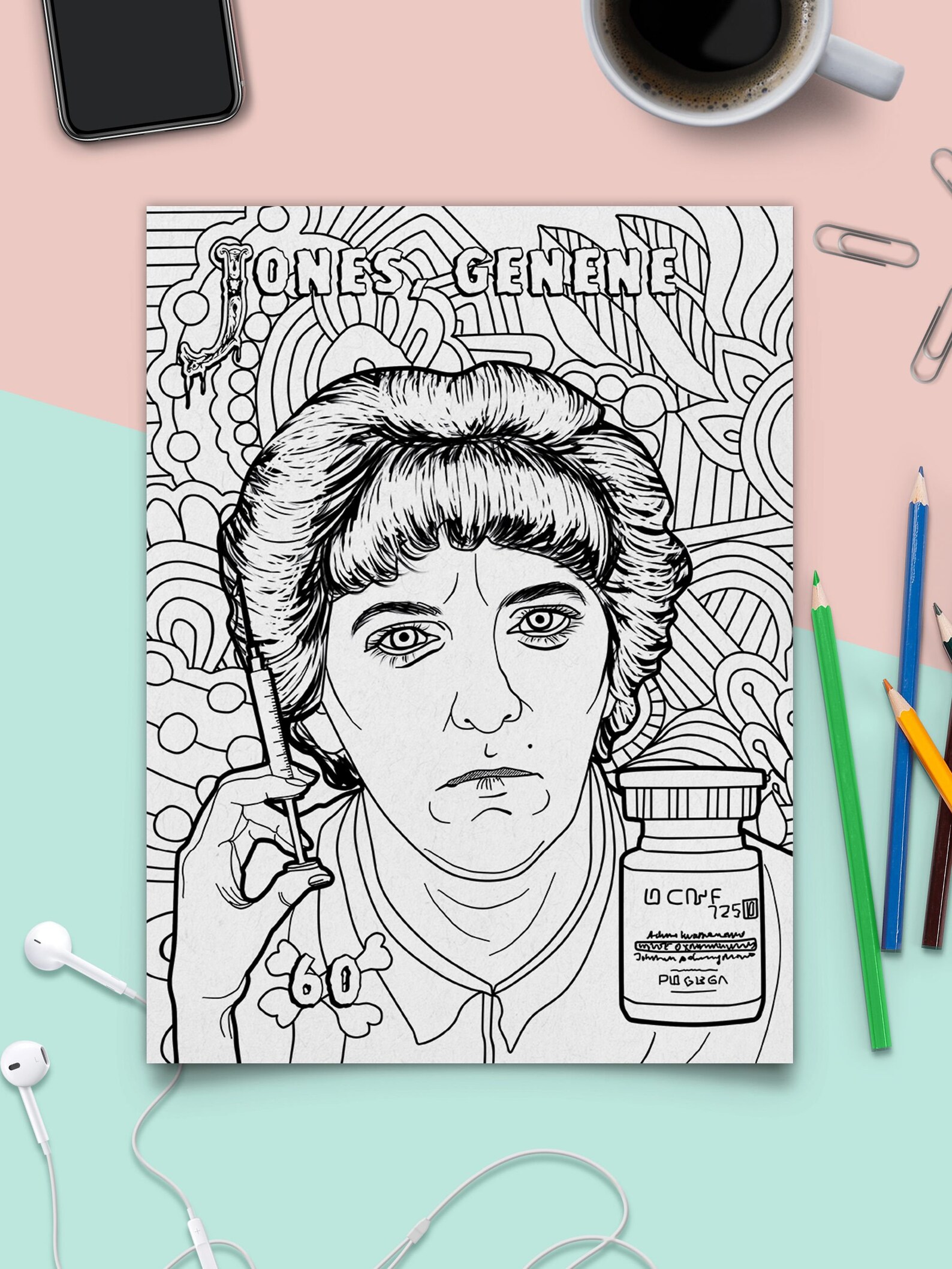 The Scariest Serial Killers Coloring Pages. Famous Murderer GENENE