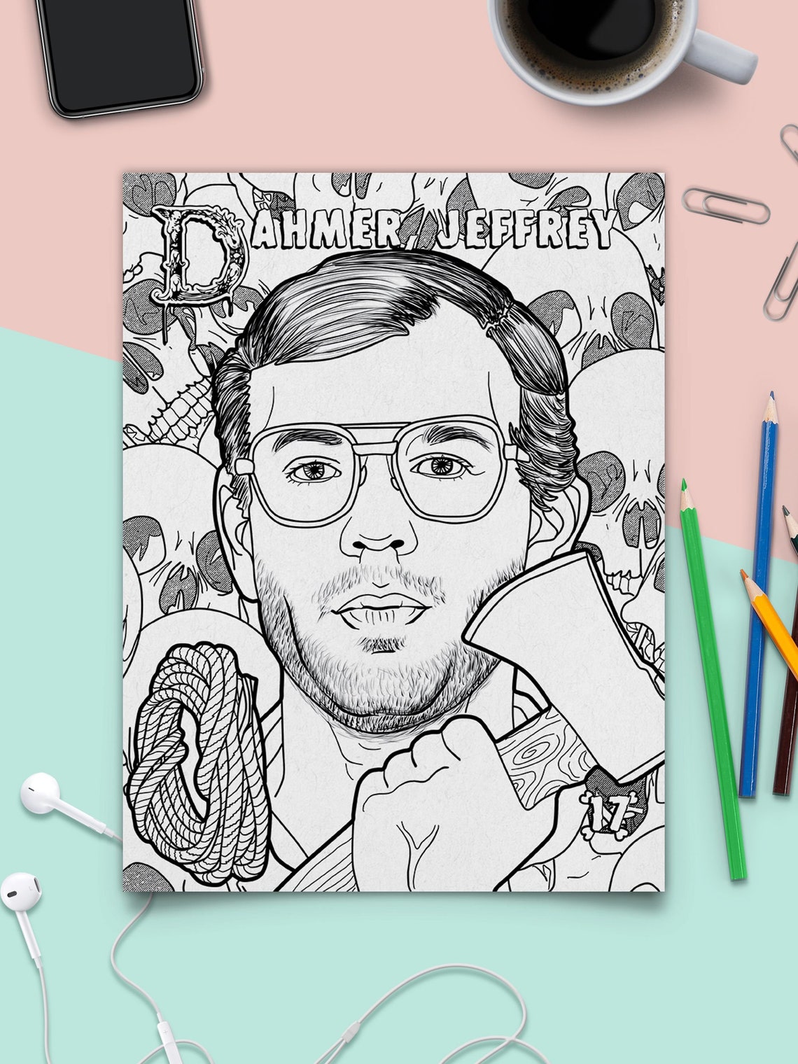 Downloadable BLOODY ALPHABET: Scariest Serial Killers Coloring | Etsy