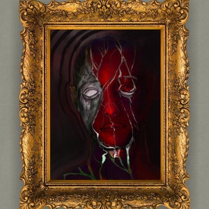 Fracture 4&quot;x6&quot; Glossy Photo and 8.5&quot;x11&quot; Archival Matte Prints of Original Digital Creepy Artwork Made to Order Multiple Sizes Available