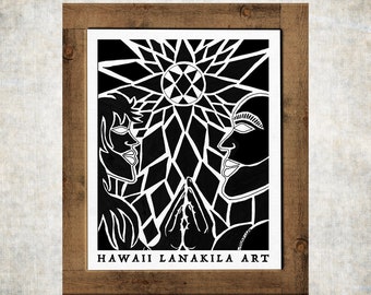Kipona Aloha, Deep Love Poster by Artist Lanakila, 808 HLA LLC
