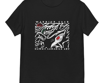 Nanau'e, Shark Man Men's heavyweight t-shirt, Wearable Art, 808 HLA LLC