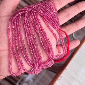 Natural Red Spinel Faceted Rondelle Shape Beads Size-2-4.5mm