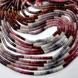 Multi Spinel Gemstone Beads: Faceted Rondelle, 3.40mm, 12.50 Inch Strand