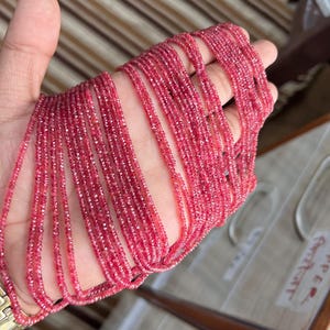Natural Red Spinel Faceted Rondelle Shape Beads Size-2-3.5mm