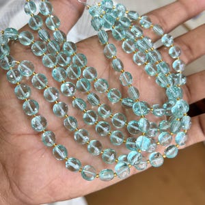 Gorgeous Quality Sea Green Hydro Quartz Faceted Coin Shape Beads Size-8mm Variations Listing.