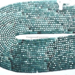 12 Inches Strand Natural Grandidierite Shaded Faceted Box Shape Beads Size-2.50mm