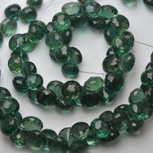 Teal Green Hydro Quartz Beads: Faceted Onion Briolettes,