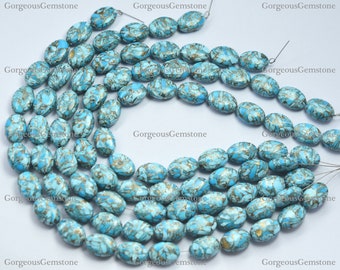Blauwkoper turkoois ovale kralen: benodigdheden voor het maken van sieraden (8 x 12 mm)