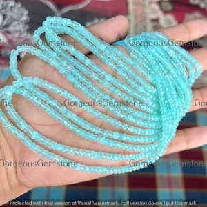 Aqua Chalcedon Facettierte Rondell Perlen: 4.5 mm, 13-Zoll-Strang