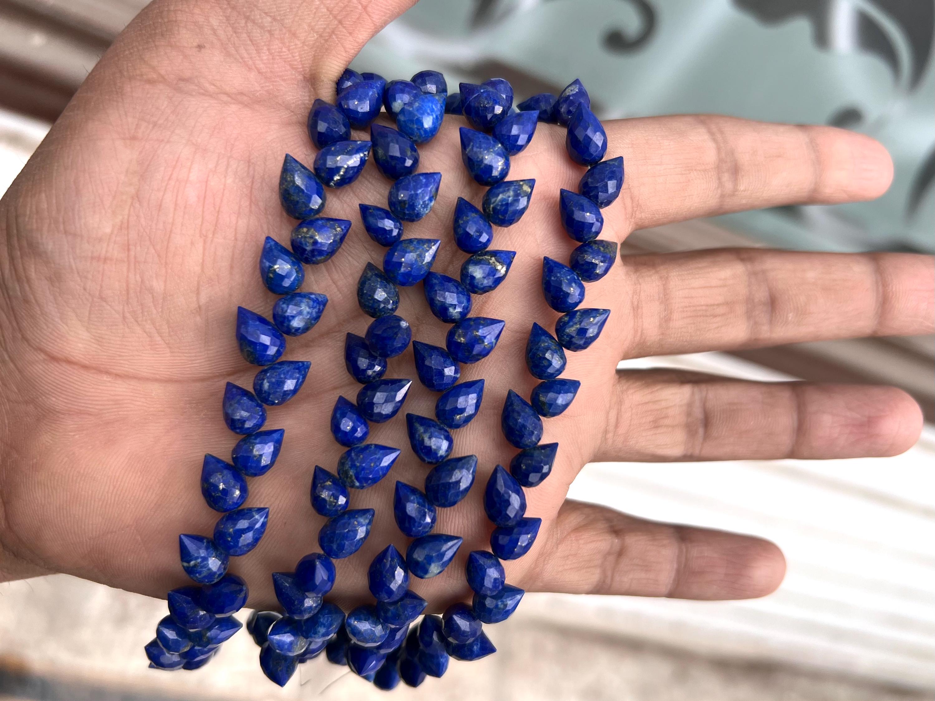 天然ラピスラズリ 7インチストランド ファセットファンシーバード