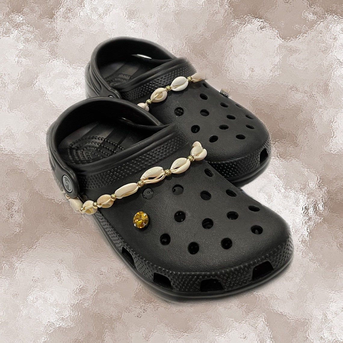 platform crocs with chain