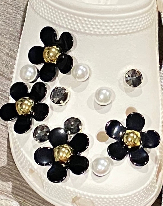 Bling Charms for Crocs Shoes Decoration Chain Crystal Diamond Pearl Flower  Luxury Shoe Accessories for Women Girl Gifts