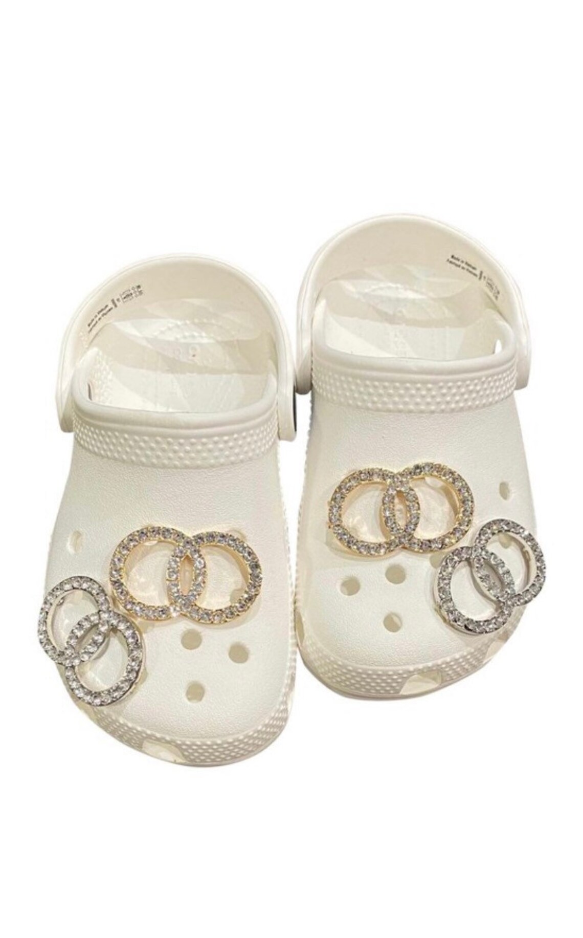 Croc Charms 2pcs GC Gold & Silver Rhinestone for Shoes Etsy