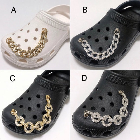 Chains For Crocs Shoe Decoration Silver Bling Metal Chain Charms