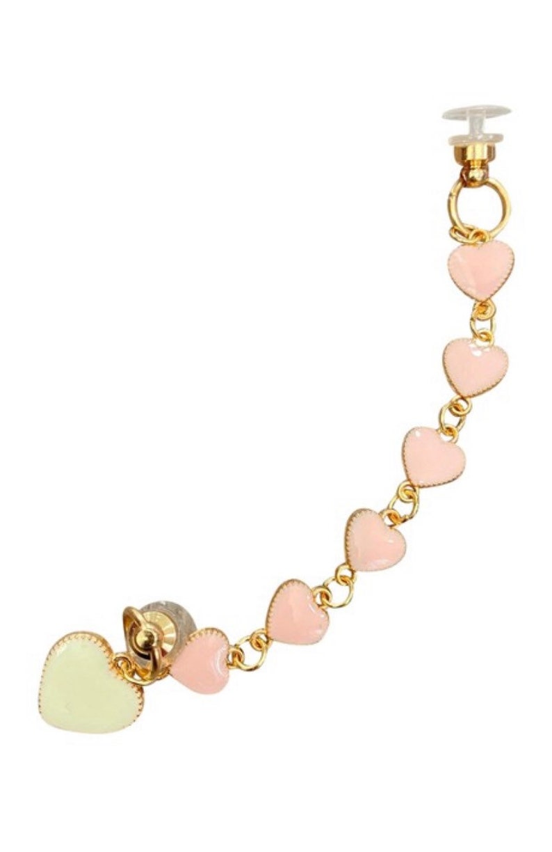 with Heart Chain Shoe Decoration Set Crocs Charms Best Gift Pink, Black, White Lovely Ribbons