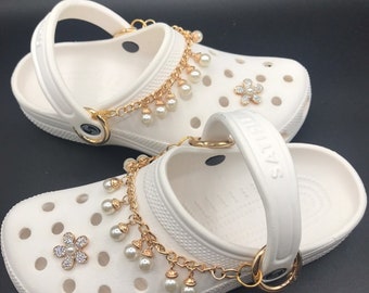 Crocs with gold chain new arrivals