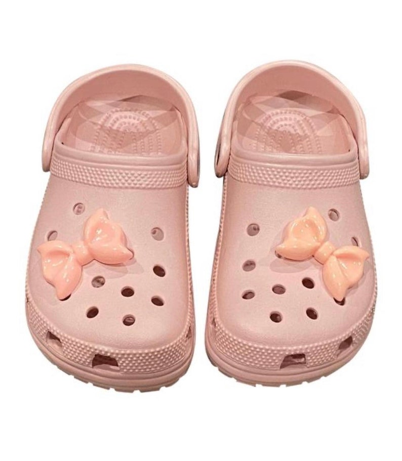 with Heart Chain Shoe Decoration Set Crocs Charms Best Gift Pink, Black, White Lovely Ribbons