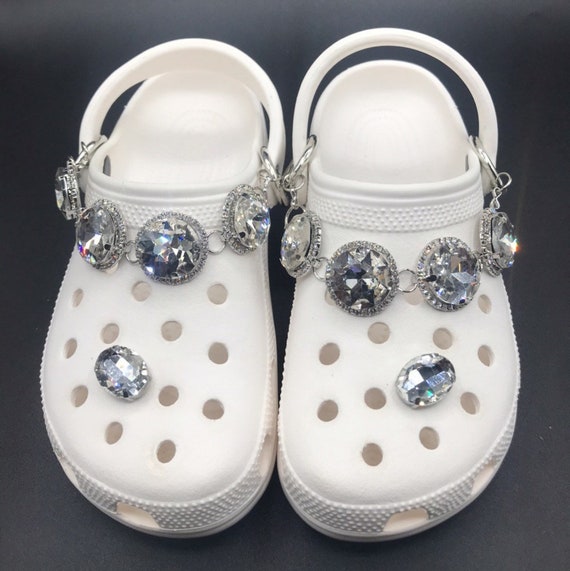 Bling Shoe Charms for Croc Rhinestone Pearl Croc Chains Crystal