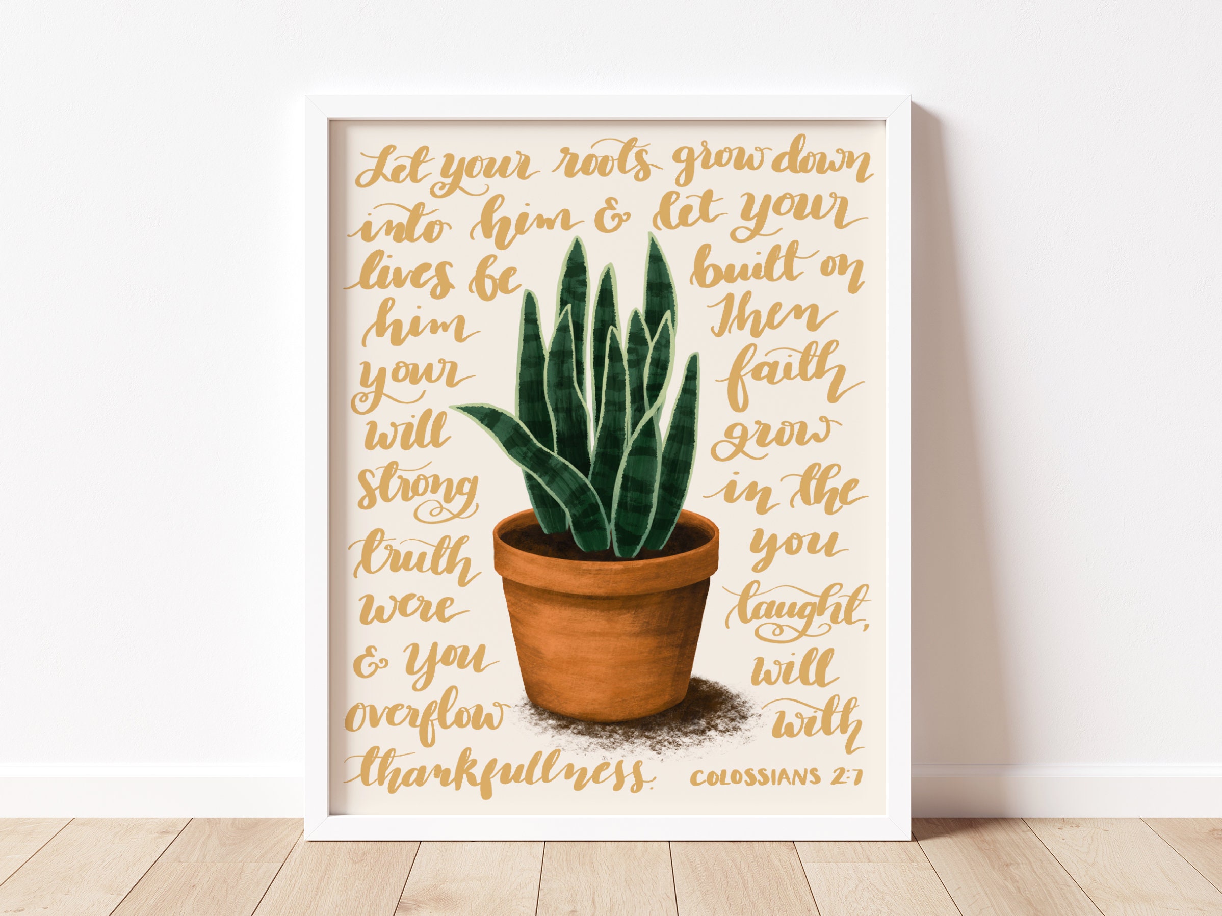 Colossians 2:7 Bible Verse Calligraphy Printable Wall Art - Etsy