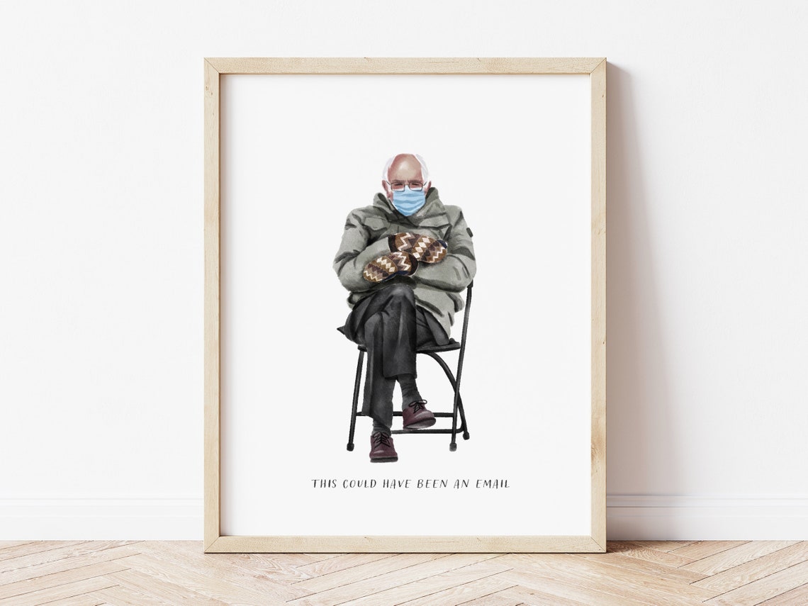 Bernie Sanders Mittens Watercolor Art Print Etsy