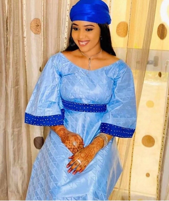 Model bazin bleu femme sales
