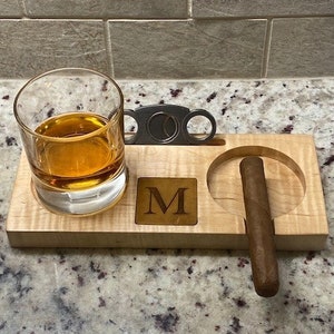 Cigar Ashtray and Coaster Maple | Leather