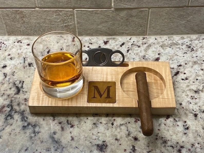 Cigar Ashtray and Coaster Maple | Leather